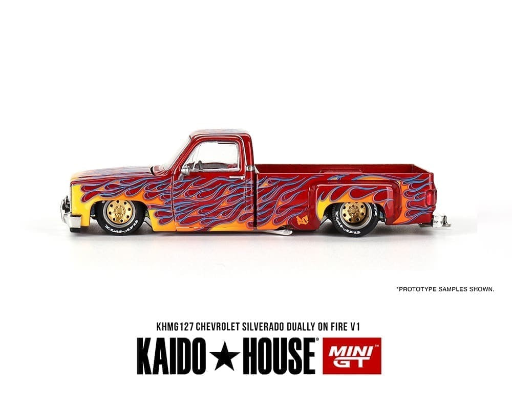 Chevrolet Silverado Dually on Fire V1 (Rouge avec Flammes)