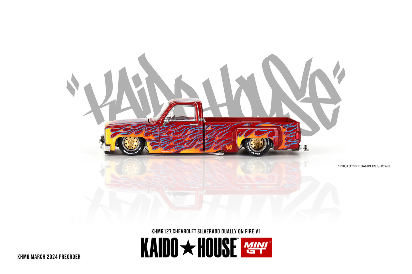Chevrolet Silverado Dually on Fire V1 (Rouge avec Flammes)