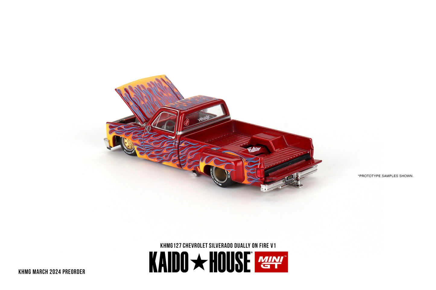 Chevrolet Silverado Dually on Fire V1 (Rouge avec Flammes)
