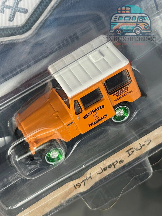 1974 Jeep DJ-5 ft Weathaven Pharmacy 24 Hr. Devliery Service [GREENIE]