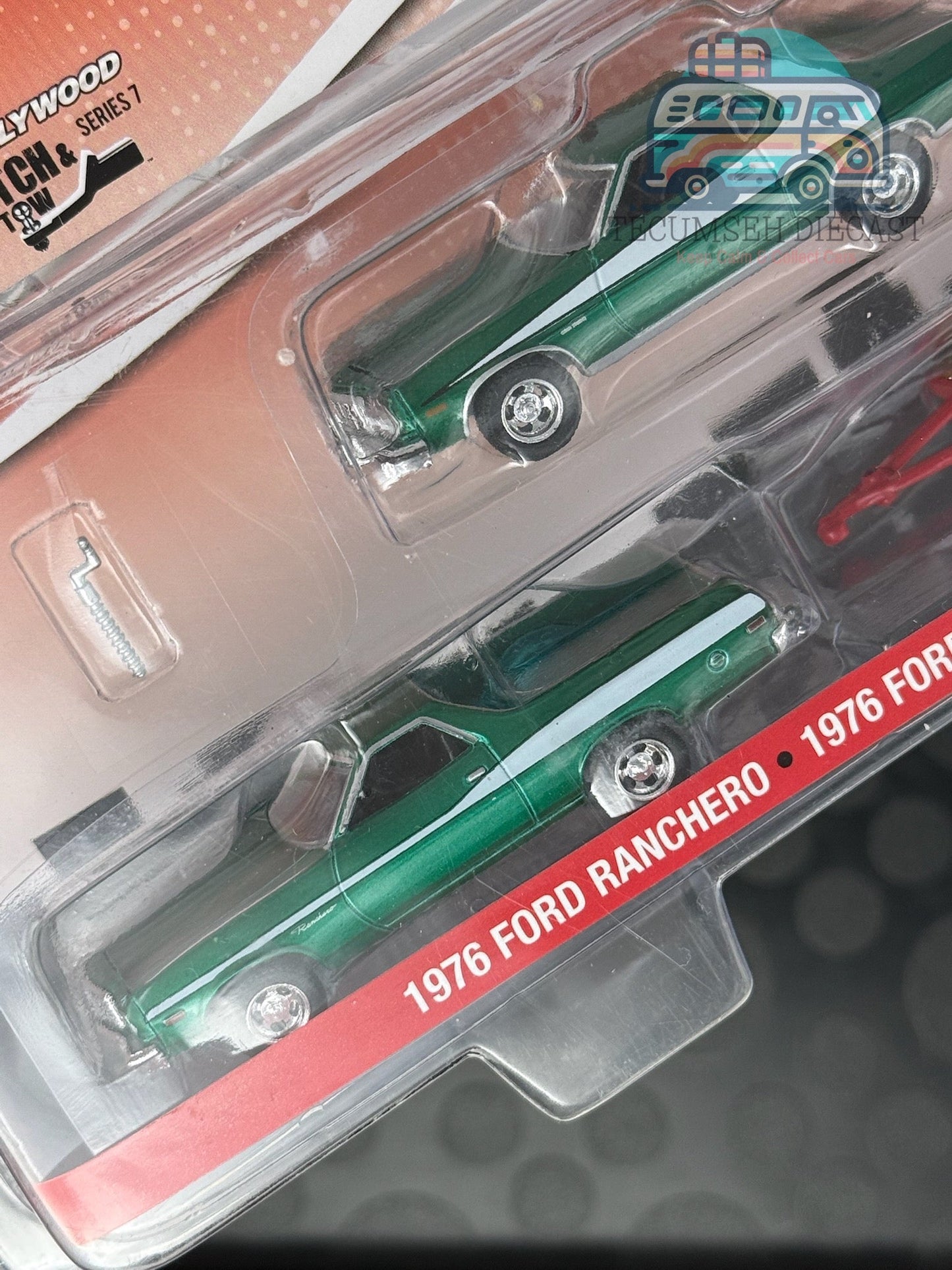 1976 Ford Ranchero, 1976 Ford Gran Torino & Flatbed Trailer - Starsky & Hutch [GREENIE]