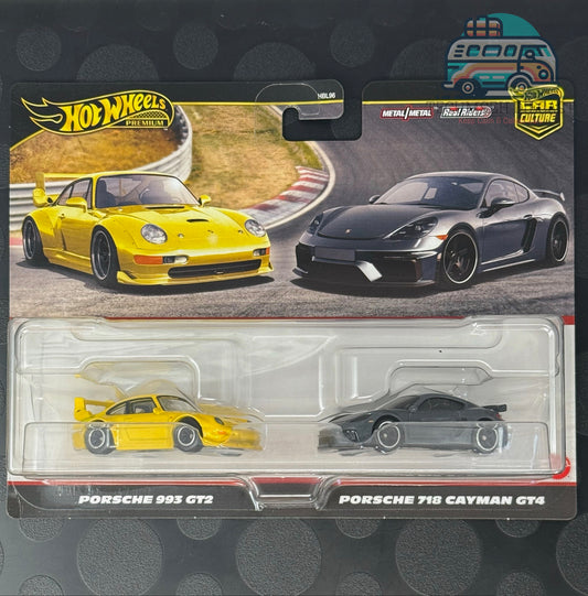 Porsche 993 GT2 et Porsche 718 Cayman GT4